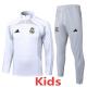 2025-26 RMA White grey Kids Half Pull Tracksuit #E25106(童装)(半拉链)