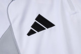 2025-26 RMA White grey Half Pull Tracksuit #B2555(半拉链)