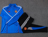 2025-26 Man Utd Fancy blue Kids Half Pull Tracksuit #E25102(童装)(半拉链)