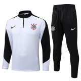 2025-26 Corinthians White Half Pull Tracksuit #B2567(半拉链)