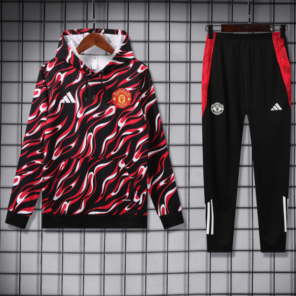 2025-26 Man Utd Red Black Hoodie Tracksuit (卫衣套装)