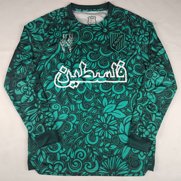 2025-26 Palestina FC Green Long Sleeve Training shirts (阿拉伯文)(长袖)