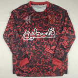 2025-26 Palestina FC Red Long Sleeve Training shirts (阿拉伯文)(长袖)