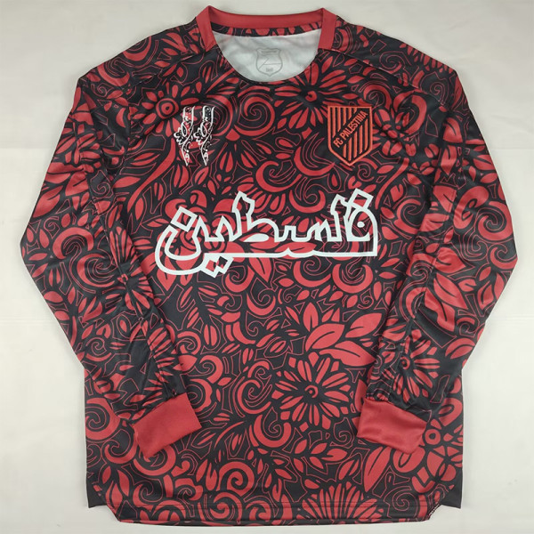 2025-26 Palestina FC Red Long Sleeve Training shirts (阿拉伯文)(长袖)