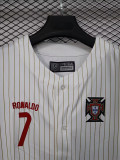 2025-26 Portugal White Casual Edition Baseball Jersey (RONALDO 7)
