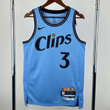 2024-25 Clippers PAUL #3 Blue City Edition Top Quality Hot Pressing NBA Jersey