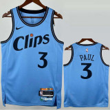 2024-25 Clippers PAUL #3 Blue City Edition Top Quality Hot Pressing NBA Jersey