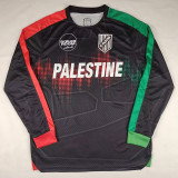 2025-26 Palestina FC Black Long Sleeve Training shirts (长袖)(红绿袖边)