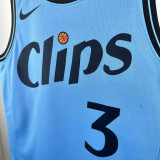 2024-25 Clippers PAUL #3 Blue City Edition Top Quality Hot Pressing NBA Jersey
