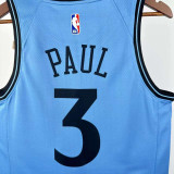 2024-25 Clippers PAUL #3 Blue City Edition Top Quality Hot Pressing NBA Jersey