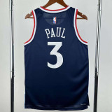 2024-25 Clippers PAUL #3 Royal blue Top Quality Hot Pressing NBA Jersey