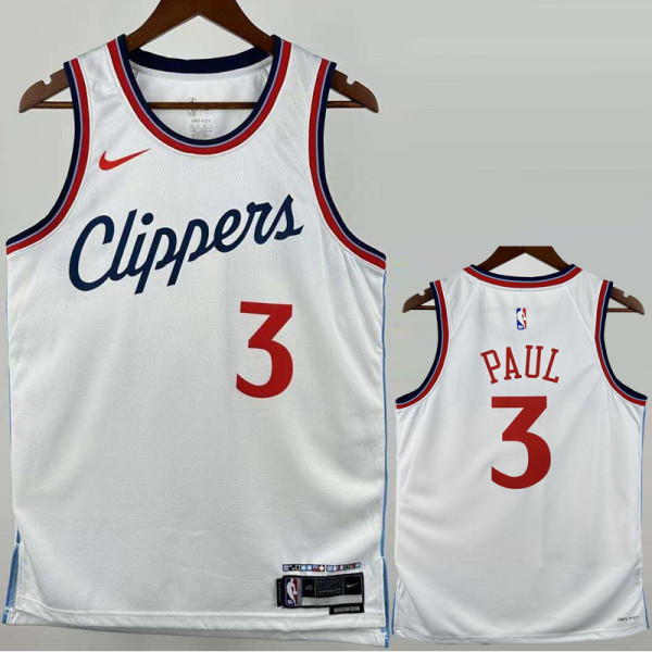 2024-25 Clippers PAUL #3 White City Edition Top Quality Hot Pressing NBA Jersey