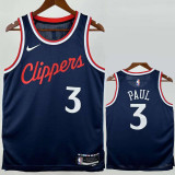 2024-25 Clippers PAUL #3 Royal blue Top Quality Hot Pressing NBA Jersey