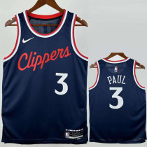 2024-25 Clippers PAUL #3 Royal blue Top Quality Hot Pressing NBA Jersey
