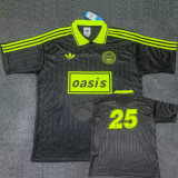 2025 Ad Oasis Joint Edition #25 Black Polo Short Sleeve (萤光绿边)