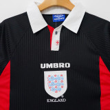 1998 England Black Retro Soccer Jersey