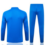 2025-26 RMA Lake blue Half Pull Tracksuit #B2570(半拉链)