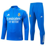 2025-26 RMA Lake blue Half Pull Tracksuit #B2570(半拉链)