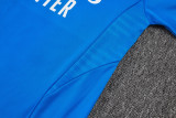2025-26 RMA Lake blue Half Pull Tracksuit #B2570(半拉链)