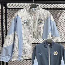2025-26 Man City White & Blue Double Sided Windbreaker (双面风衣)