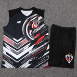 2025-26 Sao Paulo Black Tank top and shorts suit #D25159