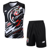 2025-26 Sao Paulo Black Tank top and shorts suit #D25159
