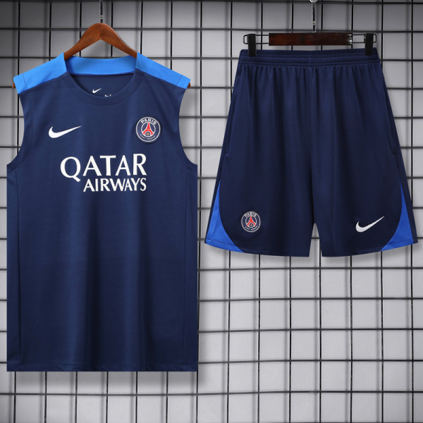 2025-26 PSG Royal blue Tank top and shorts suit
