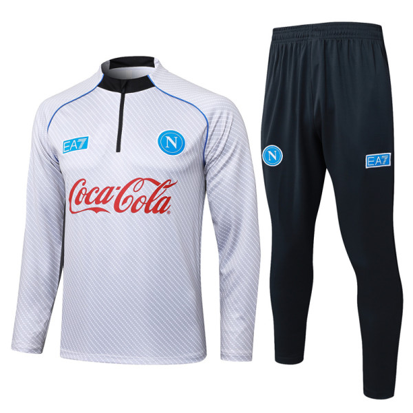 2025-26 Napoli Light gray Half Pull Tracksuit #B2593(半拉链)