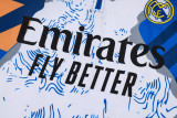 2025-26 RMA White blue Kids Half Pull Tracksuit #E25129(童装)(半拉链)
