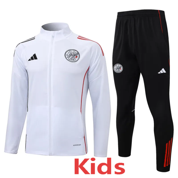 2025-26 Ajax White Kids Jacket Tracksuit #E25126(童装)