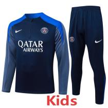 2025-26 PSG Royal blue Kids Half Pull Tracksuit #E25147(童装)(半拉链)