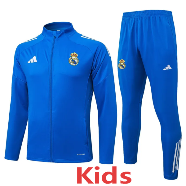 2025-26 RMA Lake blue Kids Jacket Tracksuit #E25140(童装)