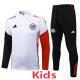 2025-26 Ajax White Kids Half Pull Tracksuit #E25125(童装)(半拉链)