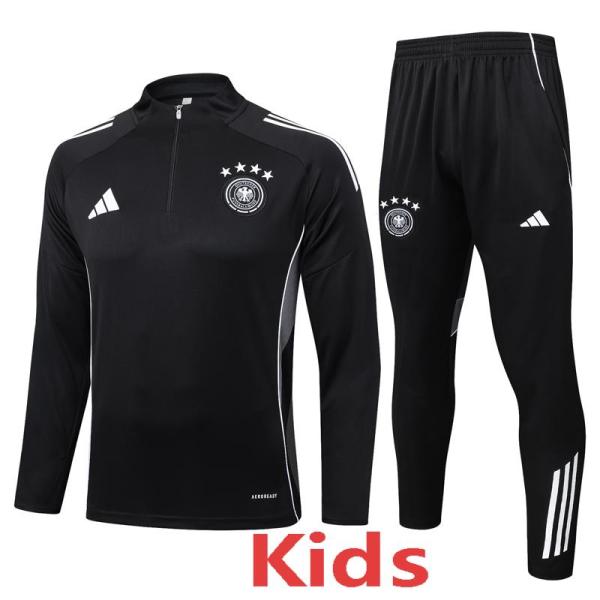 2025-26 Germany Black Kids Half Pull Tracksuit #E25149(童装)(半拉链)