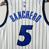 2025-26 Magic BANCHERO #5 White Top Quality Hot Pressing NBA Jersey(条纹)