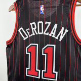 2025-26 BULLS DEROZAN #11 Black Top Quality Hot Pressing NBA Jersey (Trapeze Edition) 飞人版
