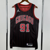 2025-26 BULLS RODMAN #91 Black Top Quality Hot Pressing NBA Jersey (Trapeze Edition) 飞人版