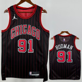 2025-26 BULLS RODMAN #91 Black Top Quality Hot Pressing NBA Jersey (Trapeze Edition) 飞人版