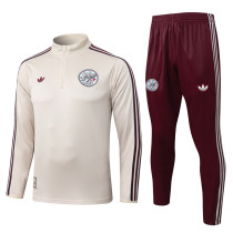 2025-26 Ajax Beige Half Pull Tracksuit #B2595(半拉链)