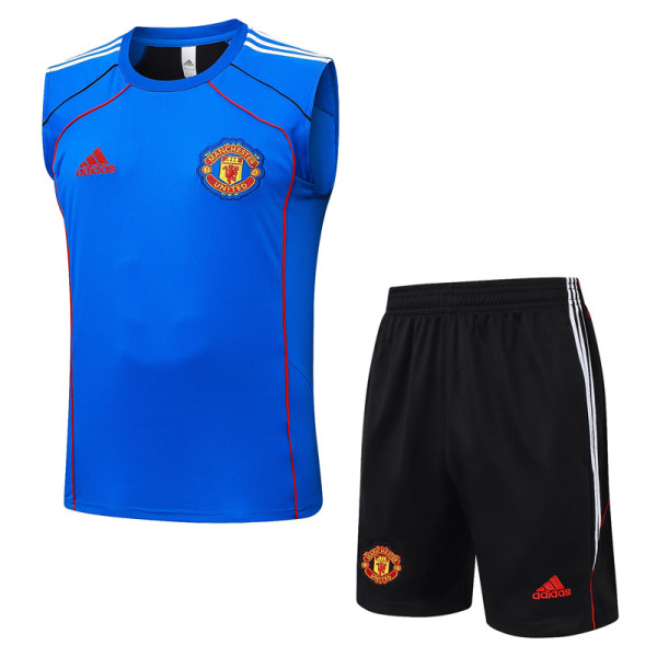 2025-26 Man Utd Fancy blue Tank top and shorts suit #D25170