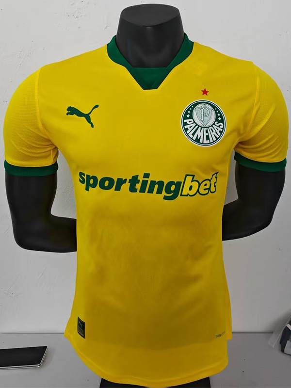2025-26 Palmeiras Yellow Third Player Version Soccer Jersey
