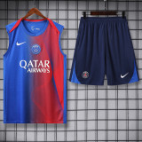 2025-26 PSG Blue red Tank top and shorts suit