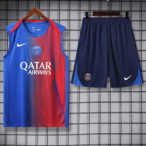 2025-26 PSG Blue red Tank top and shorts suit