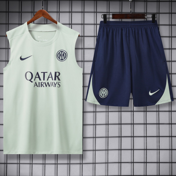 2025-26 INT Light green Tank top and shorts suit