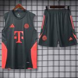 2025-26 Bayern Dark gray Tank top and shorts suit