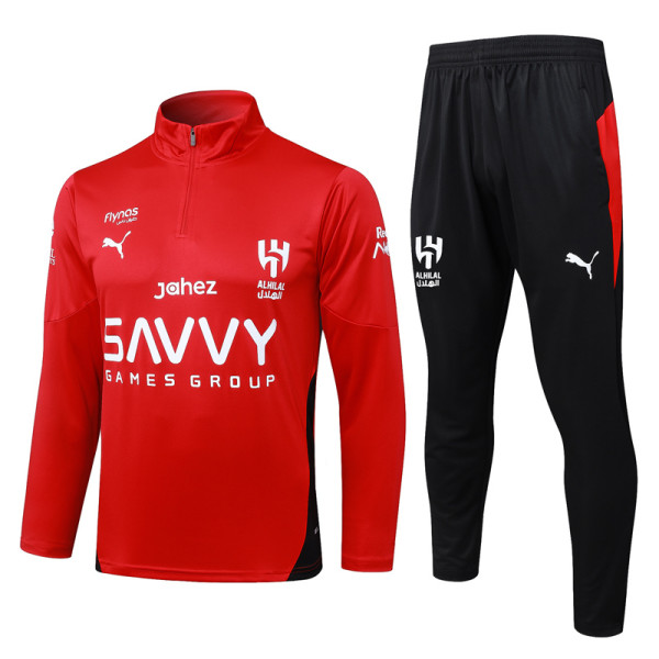2025-26 Al-Hilal Red Half Pull Tracksuit #B2599(半拉链)