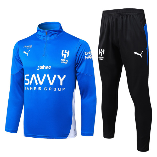 2025-26 Al-Hilal Blue Half Pull Tracksuit #B25100(半拉链)