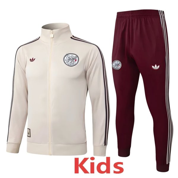 2025-26 Ajax Beige Kids Jacket Tracksuit #E25163(童装)