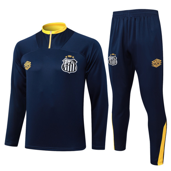 2025-26 Santos FC Royal blue Half Pull Tracksuit #B25101(半拉链)