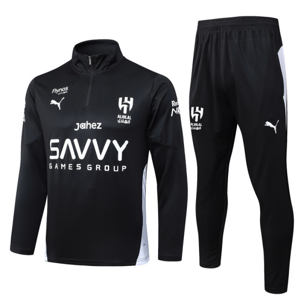 2025-26 Al-Hilal Black Half Pull Tracksuit #B2598(半拉链)